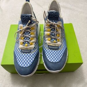 Sam Edelman Blue, White & Yellow Knit Sneakers